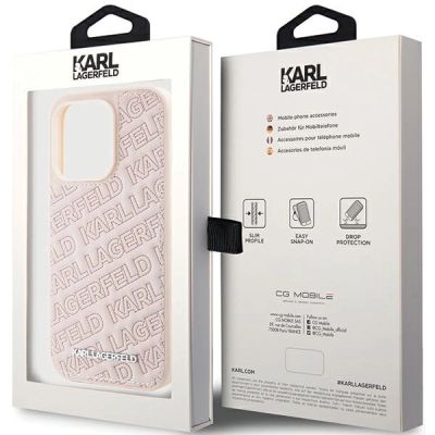 8. Karl Lagerfeld Quilted K Pattern Hülle für iPhone 15 Pro Max – Rosa