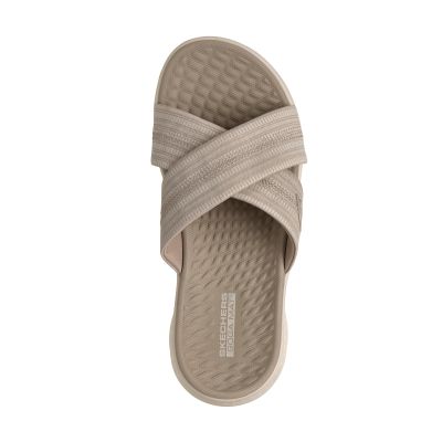 4. Skechers Damen-Flip-Flops GO WALK FLEX SANDAL IMPRESSED 141420 DKTP