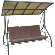 3-Sitzer Gartenschaukel 194x120x173cm ZOSIA mit Polycarbonat-Dach
