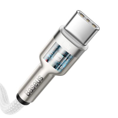 4. Baseus Cafule Series Metal Data USB-C / USB-C PD QC SCP 100W 5A 1 m Kabel - Weiß