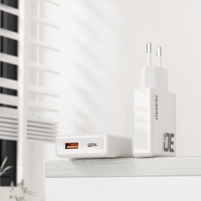 3. GaN Dudao A30EU 30W USB-A / USB-C Wandladegerät - Weiß