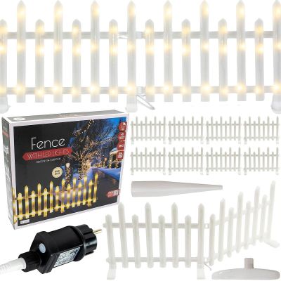 8. Dekorativer LED-Zaun, 8-teilig, warmweiß