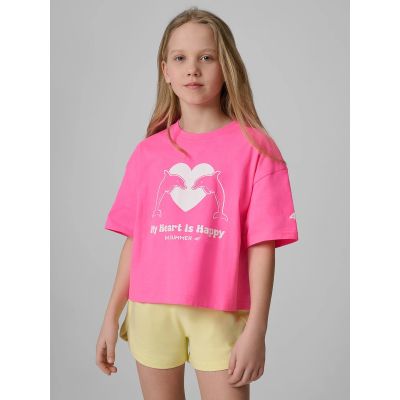 Lockeres T-Shirt mit Mädchenmuster 4F 4FJRSS26TTSHF3908-54N