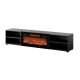 6. POLO TV-Schrank 180x33x39 schwarz + schwarzer Kamin