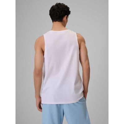 2. Ärmelloses, einfarbiges Herren-T-Shirt in regulärer Passform, Größe 4F 4FRSS26TSLEM367-10S
