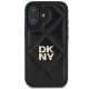 3. DKNY – Gesteppte iPhone 16-Hülle mit Stapellogo – Schwarz