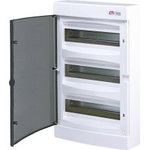 ECT36PT-S Kunststoff-Schalttafel NT 36M 3X 12M N+PE IP40 IK07 526X287X112 Rauchglastür Weiß DIDO