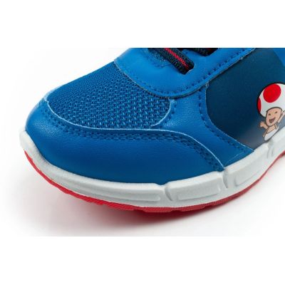 6. Leomil Kinder-Sportschuhe Super Mario Sneaker mit Klettverschluss und blauer LED-Beleuchtung