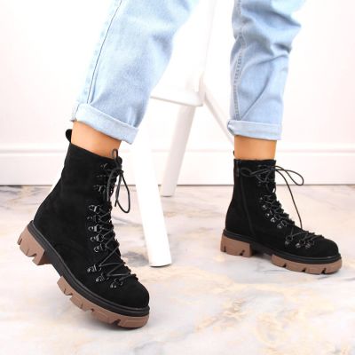 4. Vinceza W JAN255 schwarze isolierte Wildlederstiefeletten
