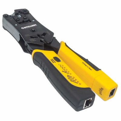 2. INTELLINET RJ45/RJ11/RJ12/RJ22 Stecker-Crimpwerkzeug mit Kabeltester 780124