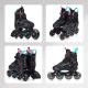 12. Meteor M 34-38 Buzzy Rollschuhe Schwarz/Rosa/Mint