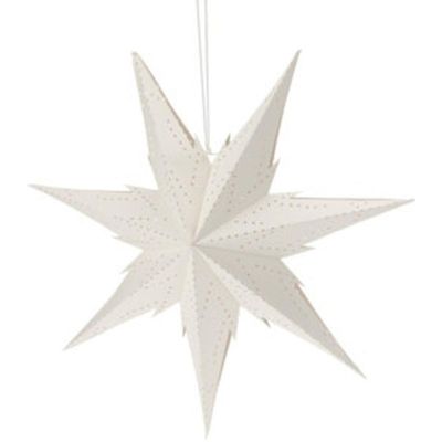 4. DEKORATIVER HÄNGESTERN SCHNEEFLOCKE AUS PAPIER 60 CM WEISS 7-ARMIG