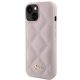 2. Guess Quilted Metal Logo-Hülle für iPhone 15 – Rosa