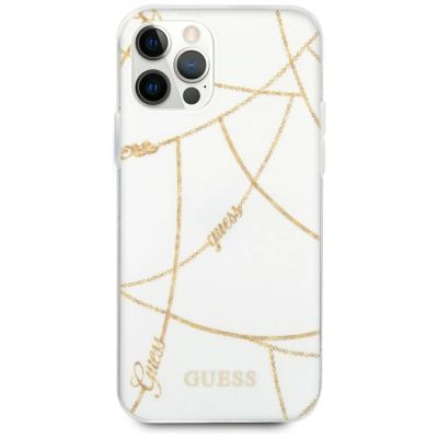 3. Guess Gold Chain Collection iPhone 12 Pro Max 6,7" Hülle - Weiß