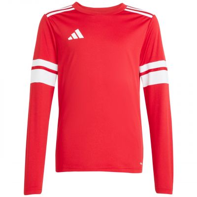 2. adidas Squadra 25 Langarmtrikot für Kinder Rot und Weiß JJ0041