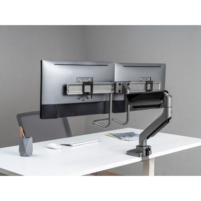 10. Zubehör: Tischhalterung 17"-32"/2TFT 360° Gasfeder 9 kg silber