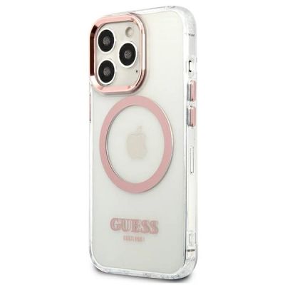 2. Guess Metal Outline MagSafe Hülle für iPhone 13 Pro / iPhone 13 – Pink