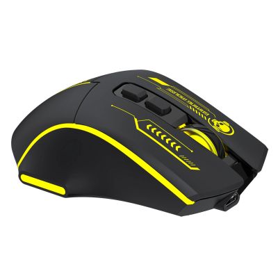 4. Wozinsky WMGB-1181 Kabellose optische Gaming-Maus 3200 DPI mit integriertem Akku und Hintergrundbeleuchtung – Schwarz und Gelb