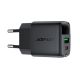 3. Acefast A116 GaN PD 35W USB-A USB-C Wandladegerät mit Display - Schwarz