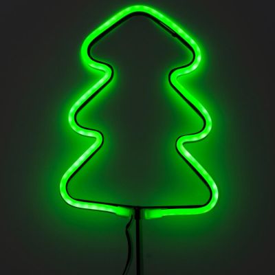 4. Neon-Weihnachtsbaum grün, 87 LEDs, batteriebetrieben, 16 x 91 cm, LUCA