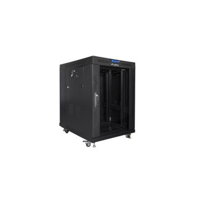 LANBERG Standschrank 19" 15U 600X800 Glastür LCD Schwarz FF01-6815-12BL (Flachverpackung)