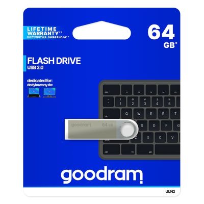 3. GoodRam UUN2 UUN2-0640S0R11 USB-Stick (64 GB; USB 2.0; silber)