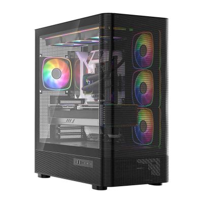8. MODECOM VOLCANO AQ 300 ARGB MIDI SCHWARZES GEHÄUSE