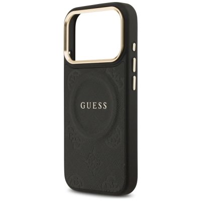 6. Guess Peony Hot Stamp MagSafe Case für iPhone 17 Pro - Schwarz