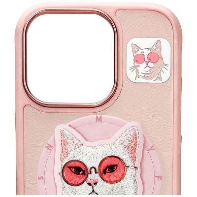 7. Nimmy Glasses Cool Cat MagSafe Case für iPhone 16 Pro - Pink