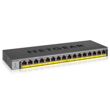Switch Netgear GS116LP-100EUS, 16-Port-PoE, 76 W* (PoE+: 16 Ports), Unmanaged Gigabit