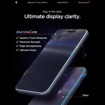 15. Spigen Glas.tR EZ Fit Tempered Glass für iPhone 16 Pro / 17 / 17 Pro - 2 Stk.