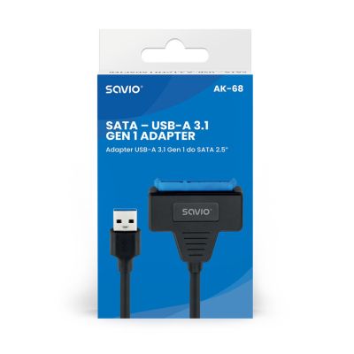 3. SAVIO-Adapter SATA (F) - USB-A 3.1 Gen 1 (M) für 2,5"-Laufwerke AK-68