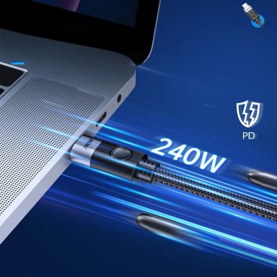 7. Orico CC240 USB-C-zu-USB-C-PD-Kabel, 240 W, 480 Mbit/s, 1,5 m – Schwarz