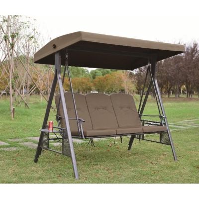 2. GARTEN- UND BALKONSCHAUKEL, 3-SITZER, BRAUN