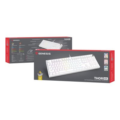 9. Tastatur GENESIS THOR 404 universal USB QWERTY Englisch Weiß