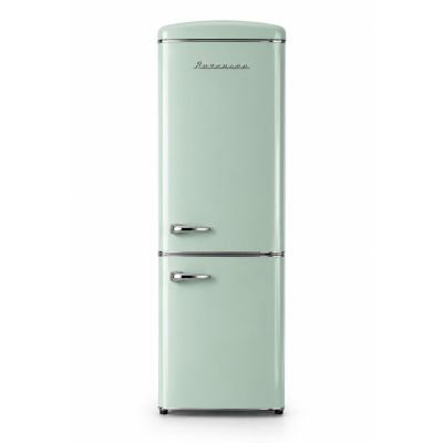 Ravanson LKK-315RM Retro-Kühlschrank 597 mm x 707 mm x 1943 mm | 315 l | No Frost | Energieeffizienzklasse E | Mint