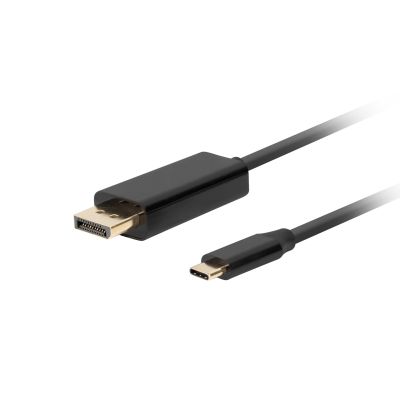 6. LANBERG Kabel USB-C(M)->DISPLAYPORT(M) 1M 4K 60HZ SCHWARZ CA-CMDP-10CU-0010-BK
