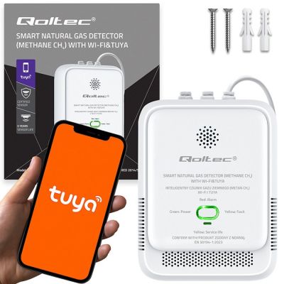 10. QOLTEC ERDGASLECKSENSOR | CH4-DETEKTOR | NG | TUYA | WLAN | 85DB-ALARM | LED