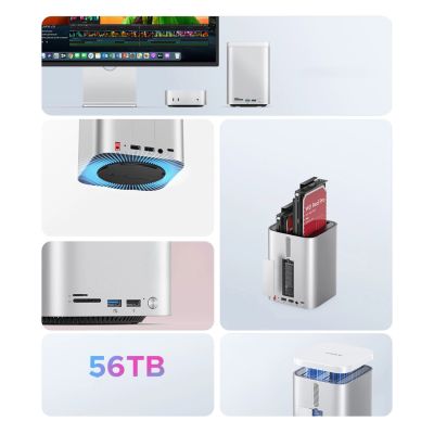 10. Orico MiniTower Dockingstation mit Festplatteneinschüben für bis zu 56 TB – Silber