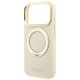 6. Guess Ring Stand 360 Grained Classic Logo MagSafe Hülle für iPhone 18 Pro / 17 Pro - Beige
