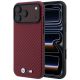 BMW M Carbon Metal Logo MagSafe Hülle für iPhone 17 Pro Max / 18 Pro Max - Burgunderrot