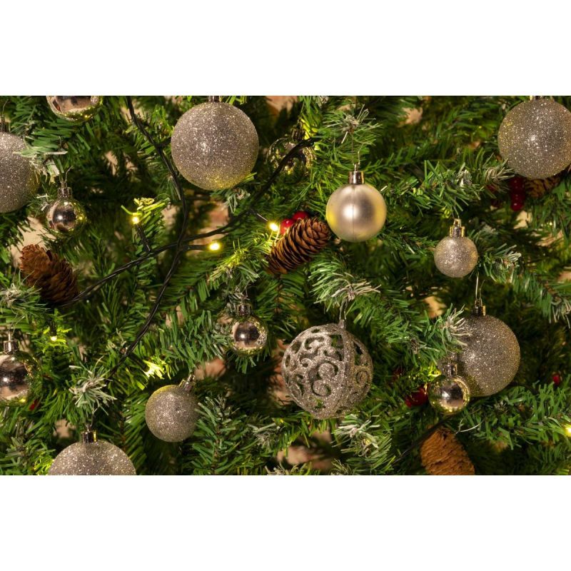 7. Dekorative Kunststoffkugeln, 6 cm, Set mit 35 Stück, silberfarben