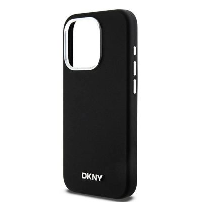 6. DKNY Flüssigsilikon-Hülle mit kleinem Metalllogo und MagSafe-Funktion für iPhone 14 Pro – Schwarz