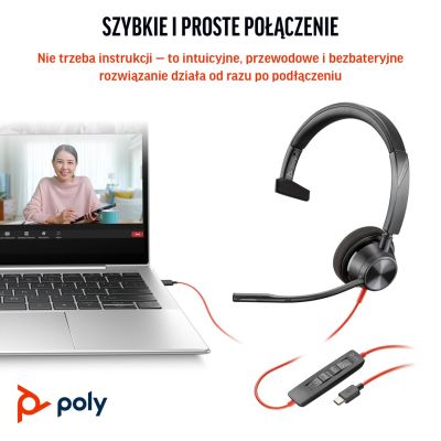 14. Poly Blackwire 3310 Mono Microsoft Teams USB-C Headset
