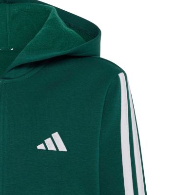 3. adidas Essentials Sweatshirt mit durchgehendem Reißverschluss für Kinder, Grün KT3373