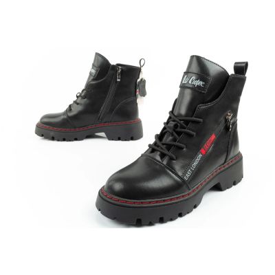 8. Lee Cooper Stiefel, Damenstiefel, Lederstiefel, Schwarz, Rot, Warm