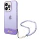 Guess GUHCP14LHGCOHU iPhone 14 Pro 6,1" lila/lila Hartschale mit durchscheinendem Perlenarmband
