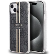 Guess IML 4G Gold Stripe Hülle für iPhone 15 Plus / 14 Plus – Schwarz