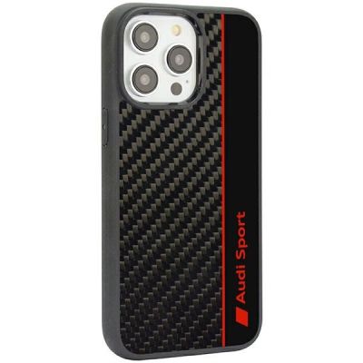 3. Audi Carbon Fiber Stripe iPhone 14 Pro 6,1" schwarz/schwarz Hardcase AUS-TPUPCIP14P-R8/D1-BK