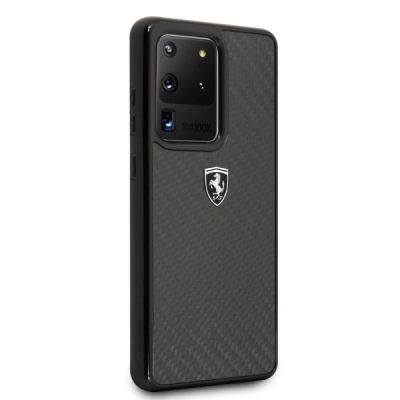 3. Ferrari Carbon Heritage Hülle für Samsung Galaxy S20 Ultra - Schwarz
